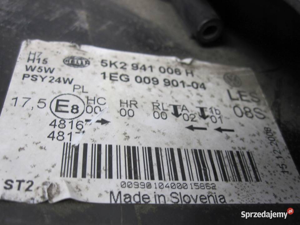 VW GOLF VI 09r lampa prawa przód 5K2941006H Kielce