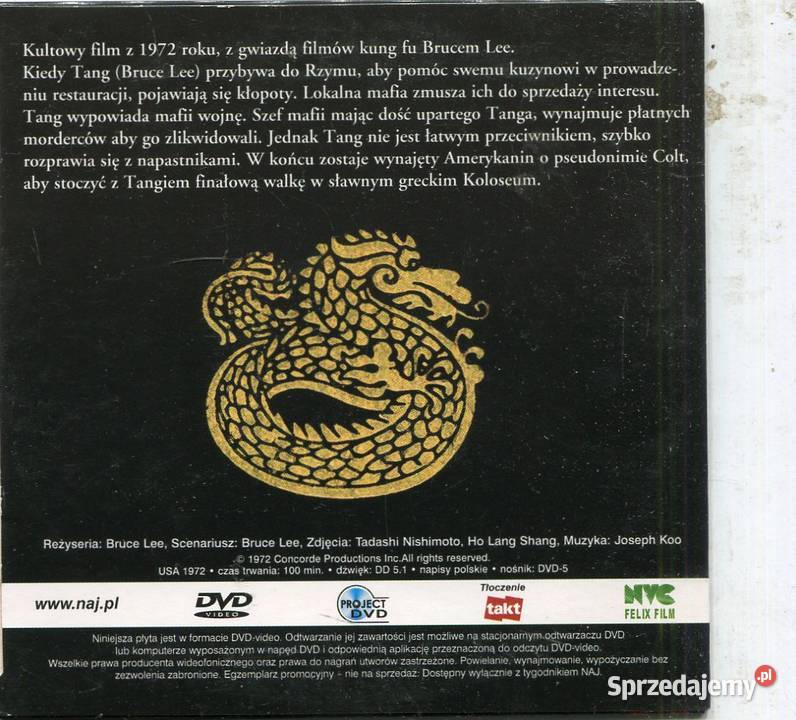 Bruce LEE Droga Smoka Film DVD zachodniopomorskie Szczecin sprzedam