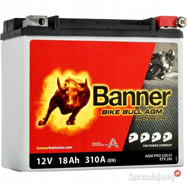 Akumulator BANNER YTX20L ŻELOWY ETX20L 12V18Ah Jelcz-Laskowice