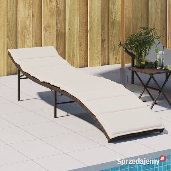 vidaXL Leżak z poduszką brązowySKU368246 mazowieckie Warszawa