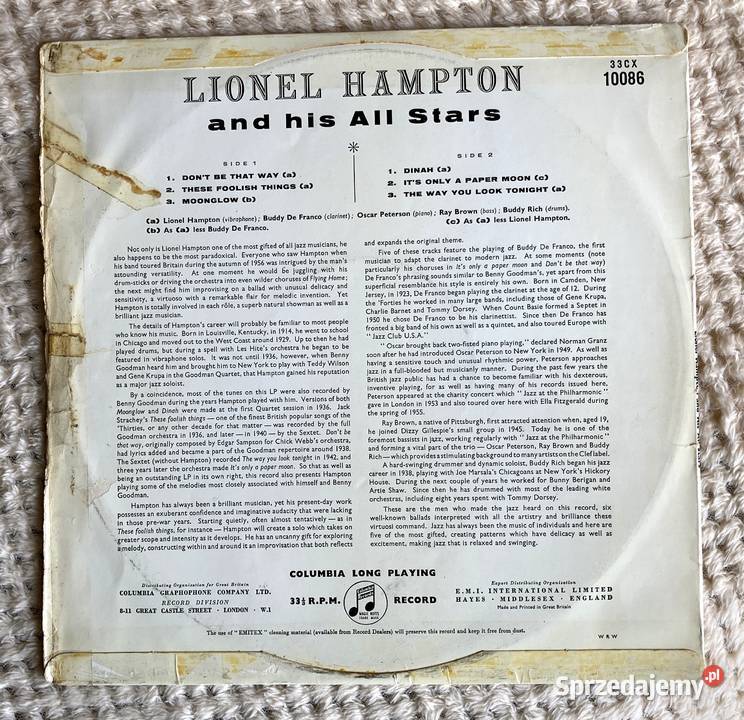 Lionel Hampton And His All Stars 1 płyta zachodniopomorskie Szczecin