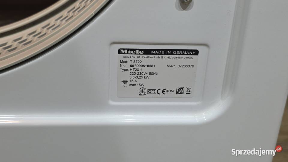 Suszarka wywiewna Miele T 8722 Softtronic 7 Pralki i suszarki Wrocław