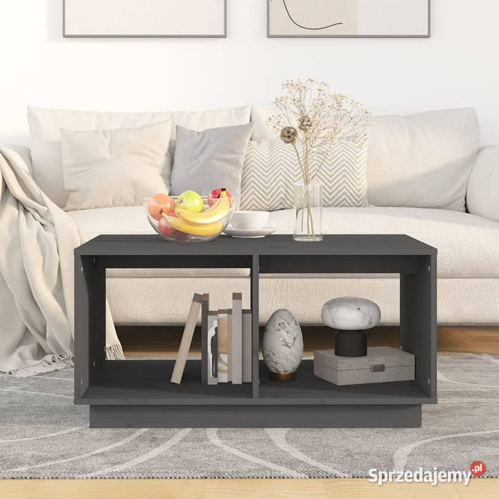 Stolik kawowy szary 80x50x40 lite drewno sosnowe mazowieckie Warszawa