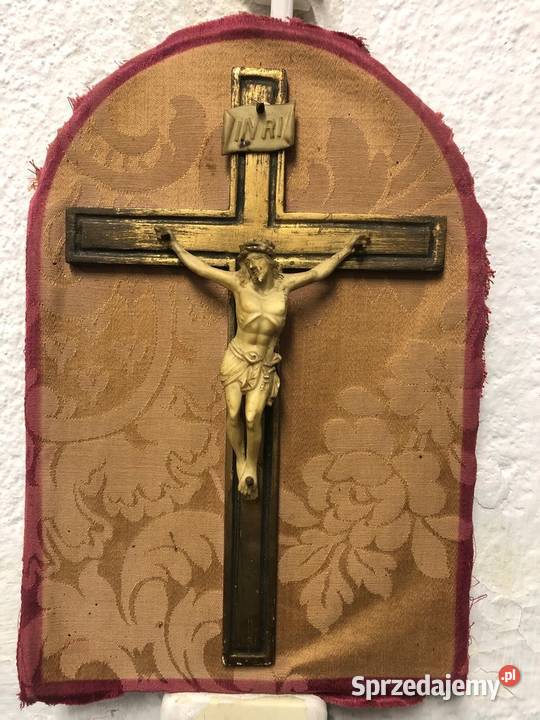 Krzyż na dykcie w materiale ANTYK łódzkie