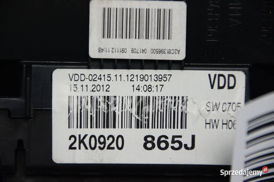 LICZNIK ZEGAR VOLKSWAGEN CADDY III 2K0920865J osobowe Lipno sprzedam