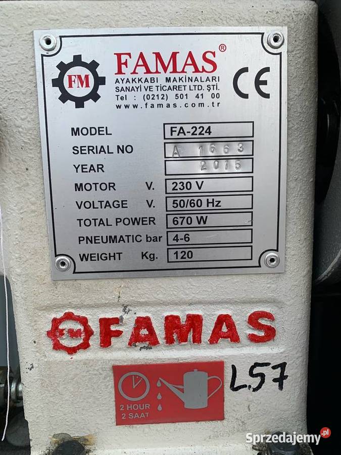 Famas 224 maszyna do szycia spodów obuwniczych Łaskarzew