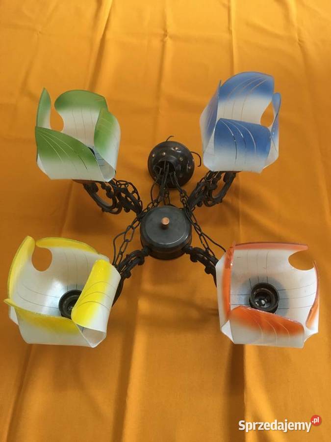 Lampa żyrandol vintage retro z czasów PRL Sępólno Krajeńskie