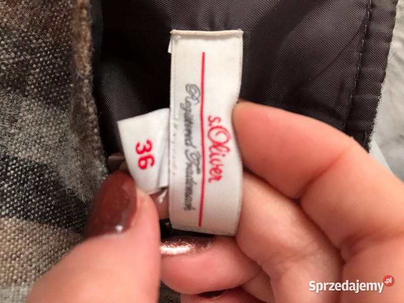 Sukienka w krateczkę z dodatkiem wełny r S Rozmiar 36(S)