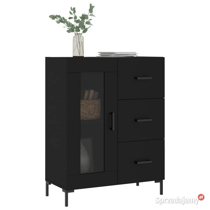 Szafka czarna 695x34x90 materiał drewnopochodny