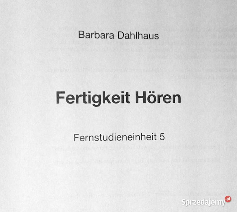 Fertigkeit Horen Fernstudieeinheit 5 Barbara Pozostałe lubelskie Chełm sprzedam