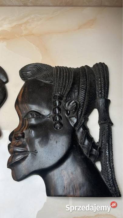 Afrykańska rzeźba głowa kobiety i mężczyzny Gdańsk