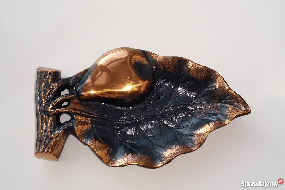 Niespotykana metalowa popielniczka GRUSZA odlew Warszawa