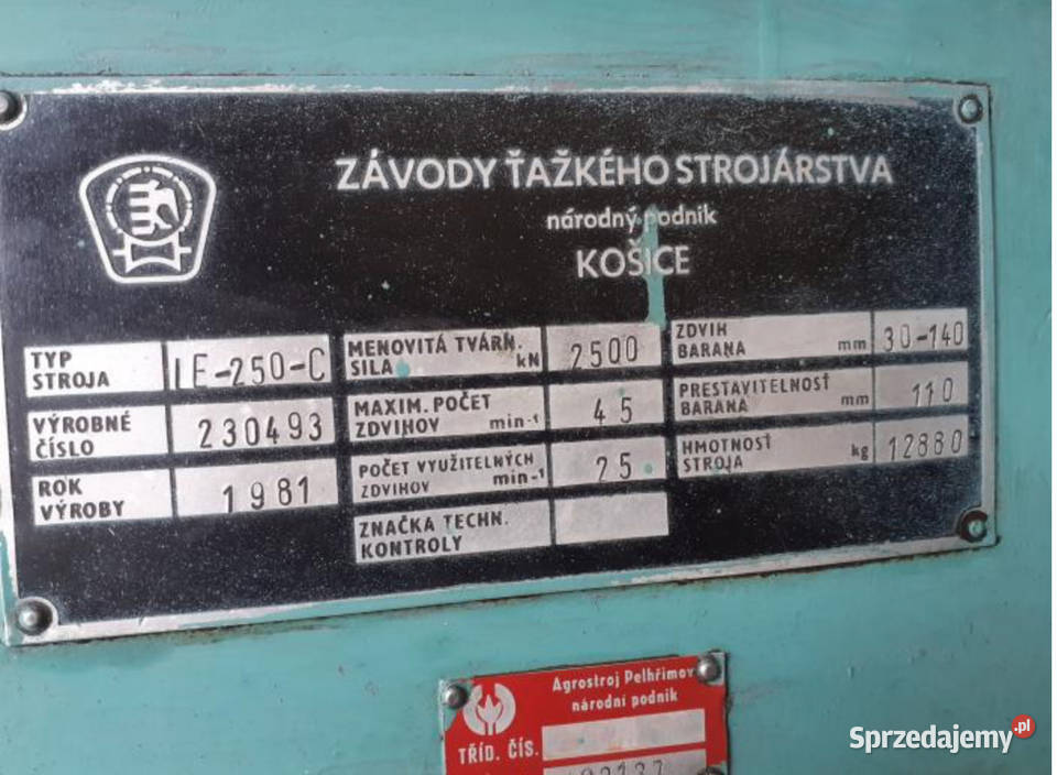 Prasy mimośrodowe LE 250C30031 dolnośląskie