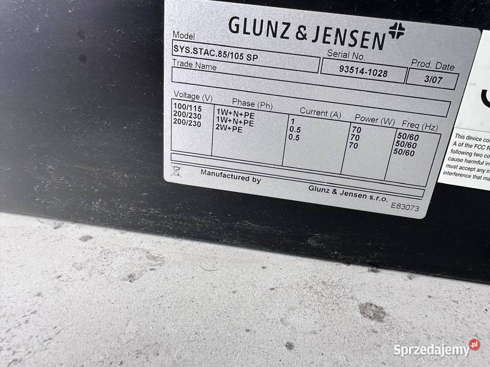Glunz Jensen SYSSTAC 85105 SP Stacker układarka