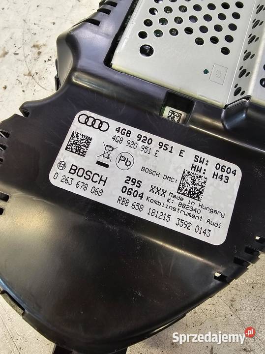 LICZNIK ZEGARY AUDI A6 C7 20 TDI 4G8920951E UK Przystajń