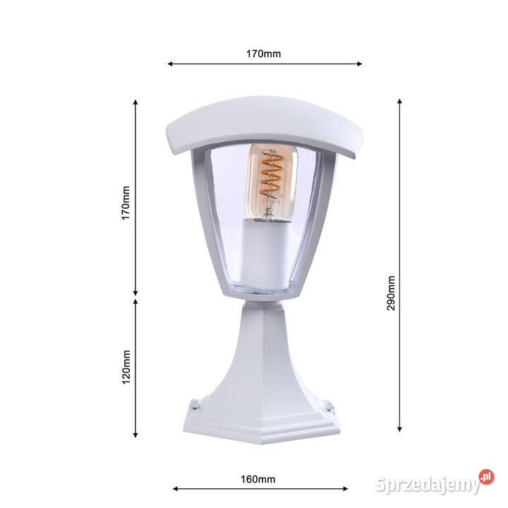Lampa ogrodowa stojąca Fox 1xE27 Mała Biały Starokrzepice