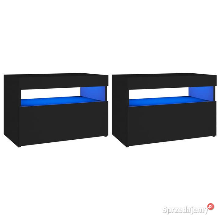 Szafki TV z oświetleniem LED 2 czarne 60x35x40 Warszawa