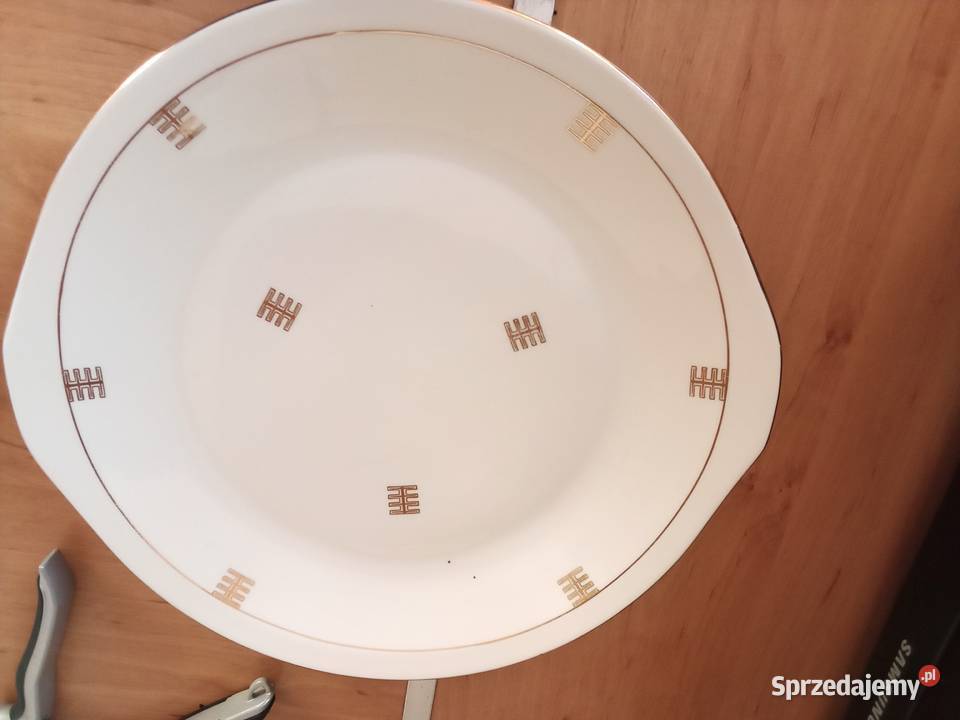 Prl patera porcelana Chodzież uszy złocona Łódź
