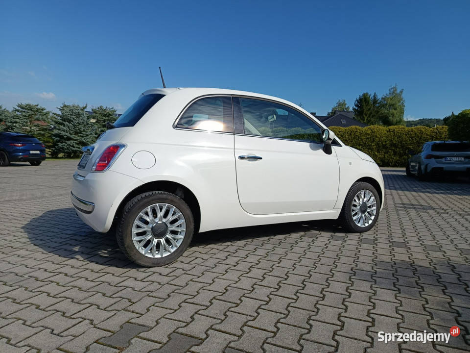 Fiat 500 Lounge 12 8V 69 Lounge Salon I 2007 biały Nowy Sącz sprzedam