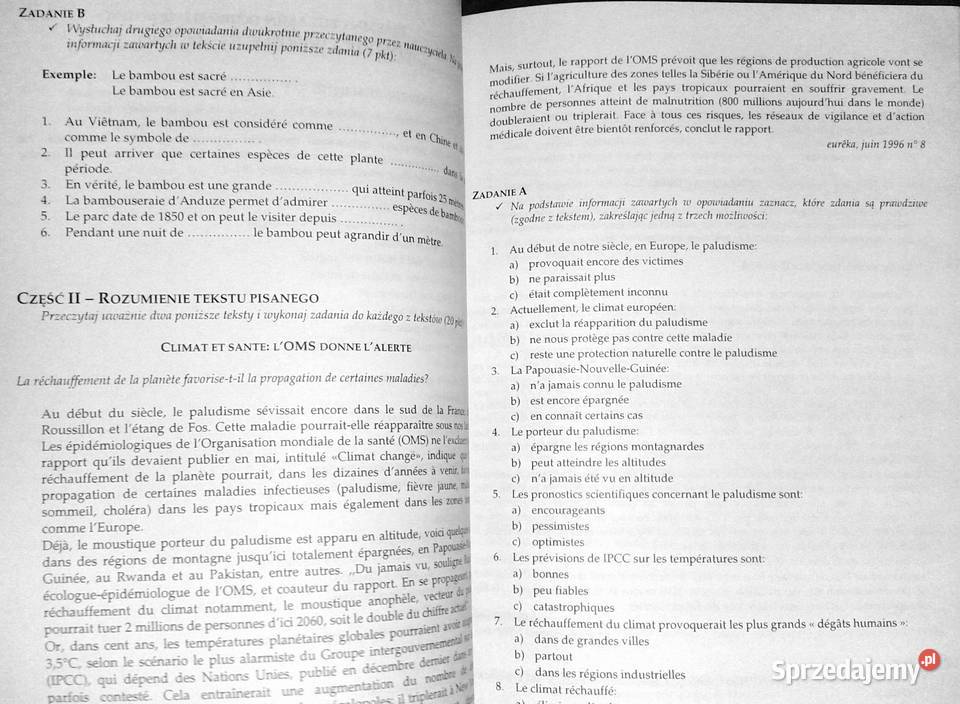 Informator maturalny 2000 Język francuski Chełm