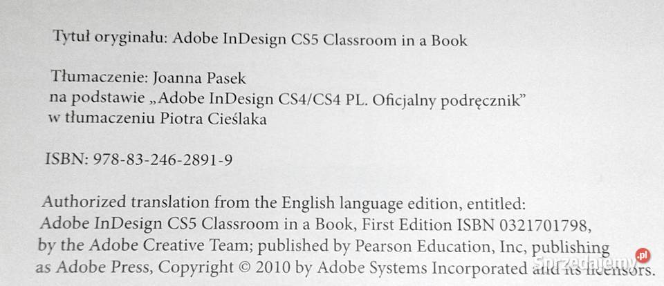 Adobe Indesign CS5CS5 Oficjalny podręcznik lubelskie