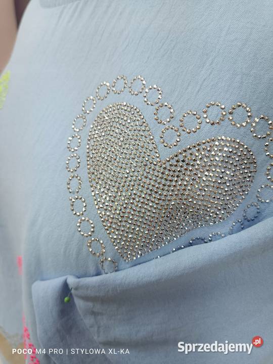 BLUZKA DUŻY ROZMIAR cekiny SERCA biust 180 Pątnów