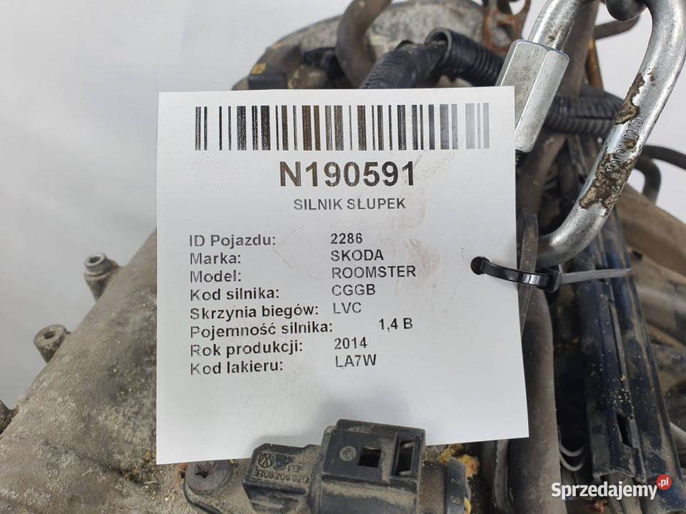 SILNIK SŁUPEK SKODA ROOMSTER CGGB 14 B osobowe Lipno