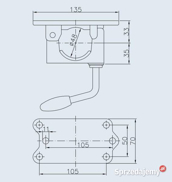 Uchwyt koła 48 mm odlewany 1860656 Kamionna