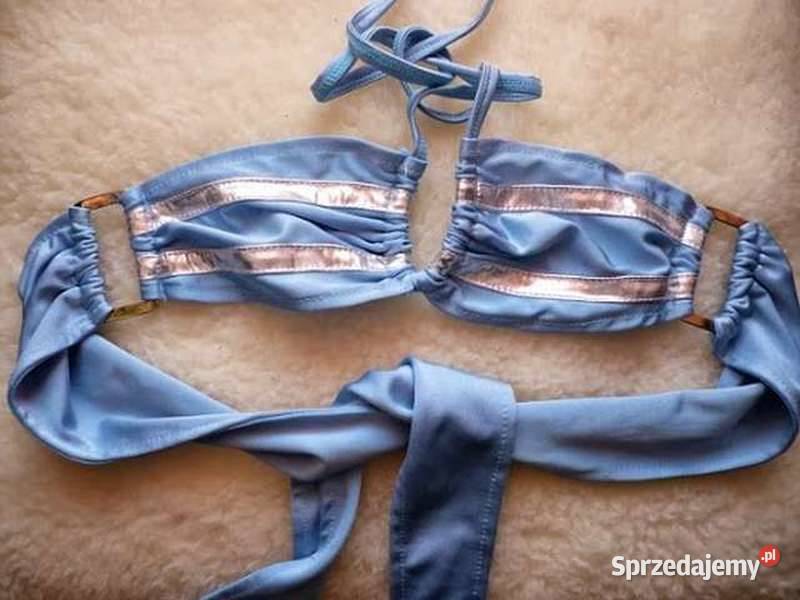 niebieski srebrny strój kąpielowy bikini S 36 M Toruń
