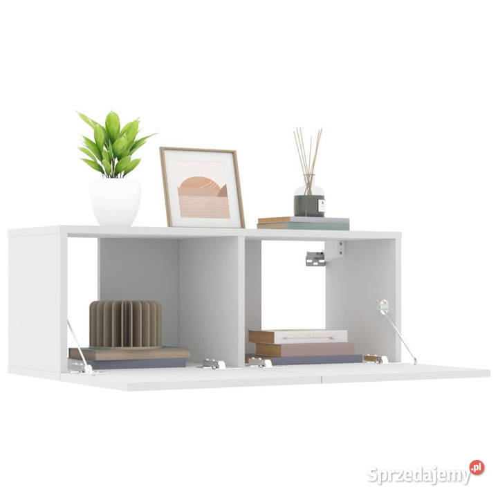 Ścienne szafki TV 2 białe 80x30x30 WM804535 Warszawa