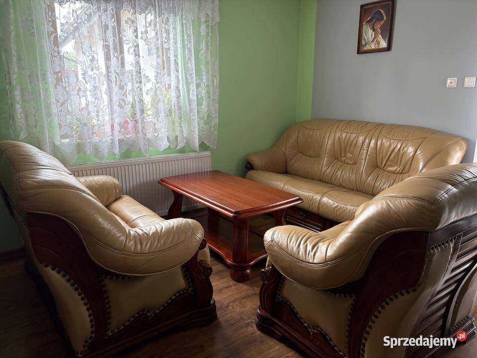 Skórzany komplet wypoczynkowy Dwie duże sofy
