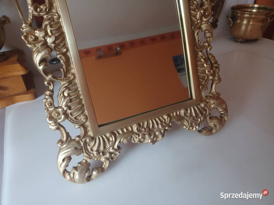 Lustro w mosiężnej ramie stojące Kolekcja Wyposażenie wnętrz