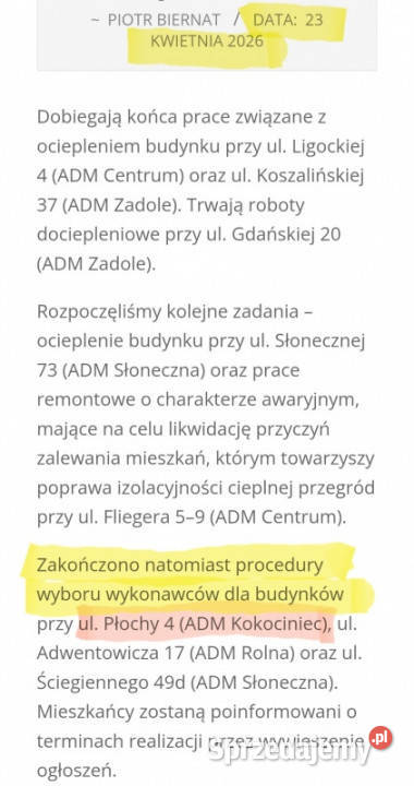 Mieszkanie 3 pokoje 63 m2 Ligota Katowice Płochy 6507zł/m2