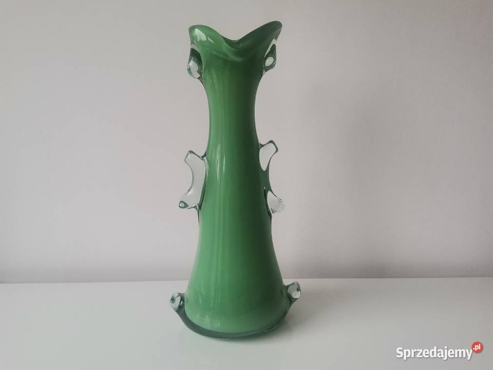 Stary zielony wazon Płetwa Rekina huta Tarnowiec Katowice