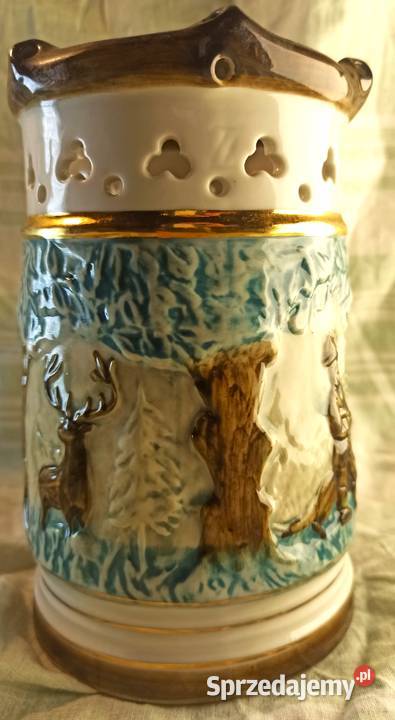 KUFEL MYŚLIWSKI porcelanowy ROYAL DUX sygnowany śląskie Bytom sprzedam