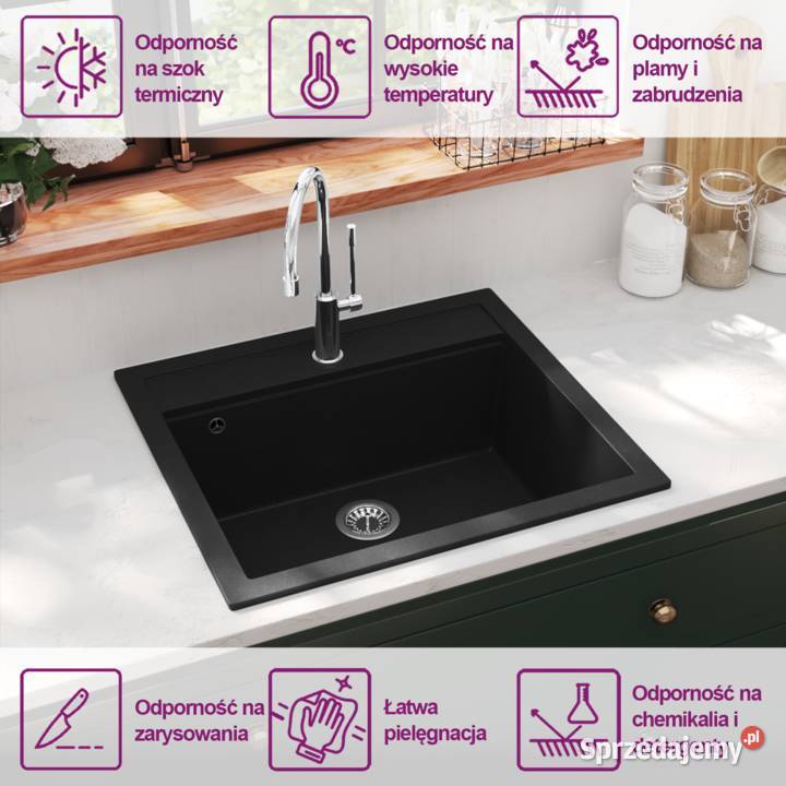 vidaXL Granitowy zlewozmywak jednokomorowy Warszawa sprzedam