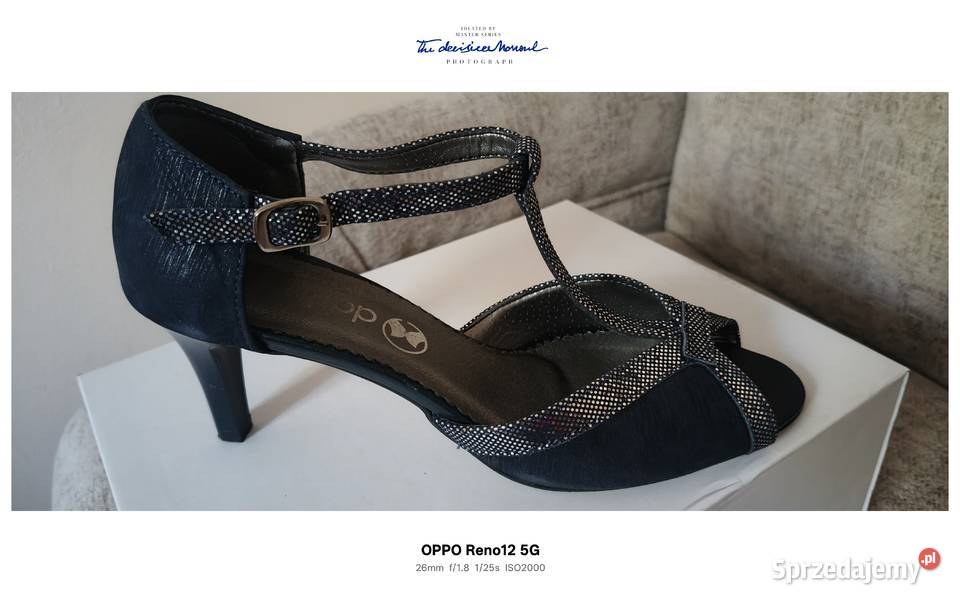 granatowe eleganckie skórzane buty damskie w śląskie