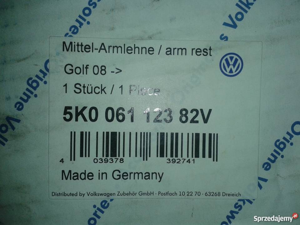 podłokietnik oryginalny VW Golf VI 2010 5K0 061 sprzedam