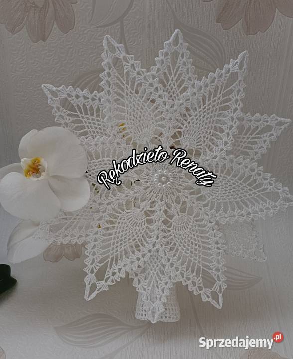 Szydełkowy szpic na choinkę rękodzieło dolnośląskie Legnica sprzedam