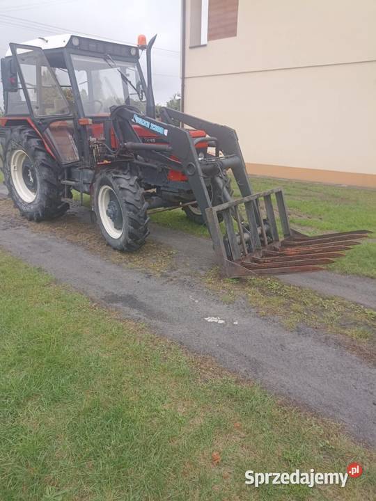 Zetor 7245 z ładowaczem i osprzętem Przyczepa Gąski