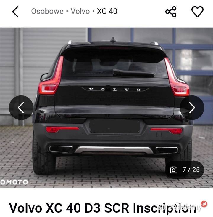 Volvo XC40 INSCRIPTION 20 D3 czerwona skóra nieuszkodzony Janowiec Wielkopolski