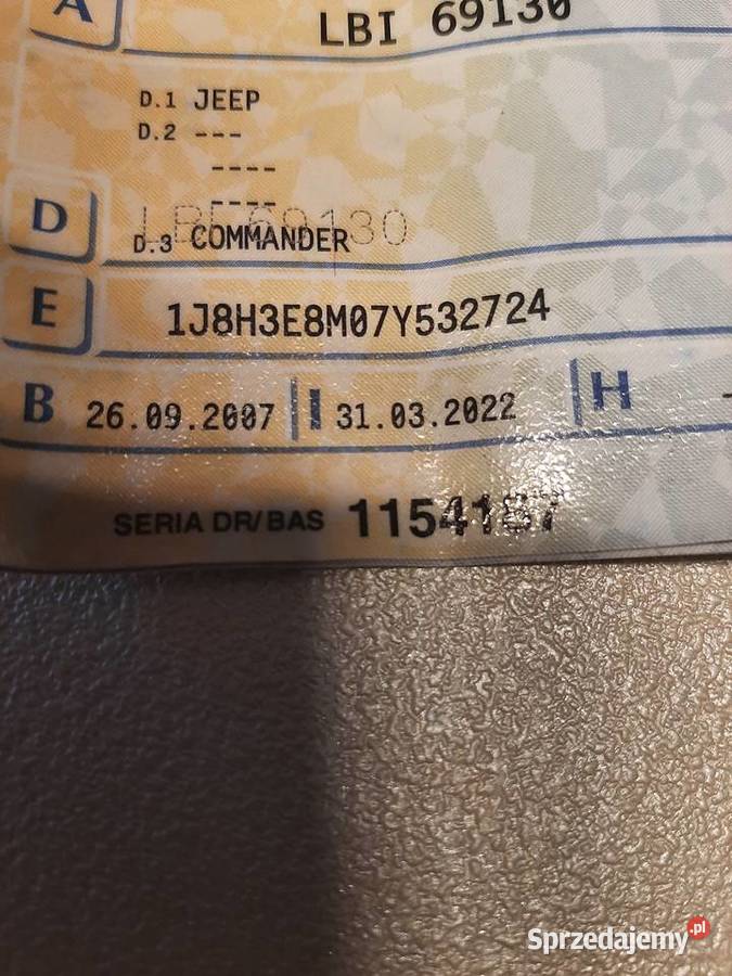 Jeep commander Rok produkcji 2006 lubelskie Wisznice