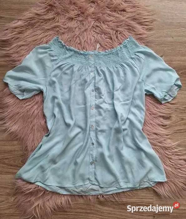 Błękitna lekka bluzka hiszpanka wiskoza 38 Kraków