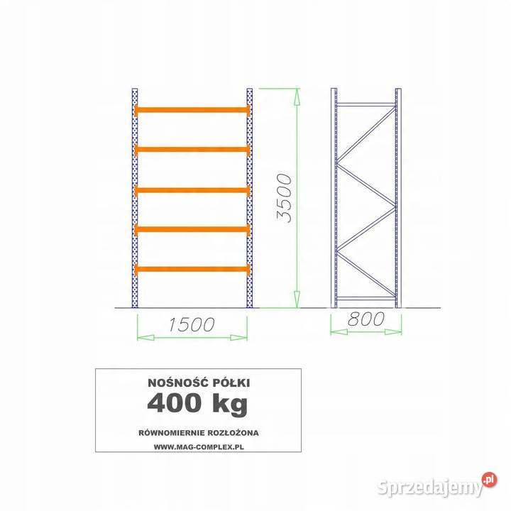 REGAŁ METALOWY MAGAZYNOWY WYTRZYMAŁY MOCNY MRC24