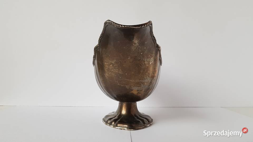 Stara metalowa platerowana sosjerka