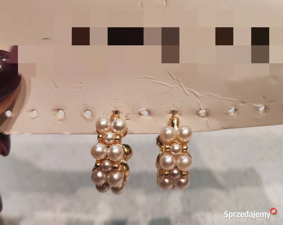 Kolczyki małe koła z perełkami