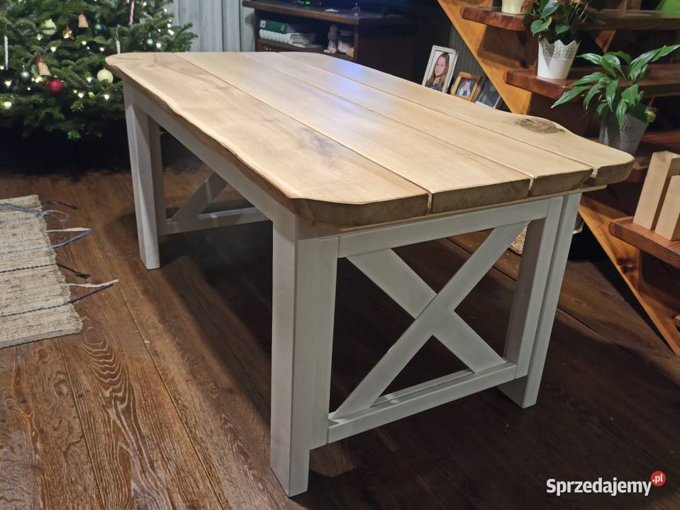 Stolik kawowy z dębowym blatem Woźniki