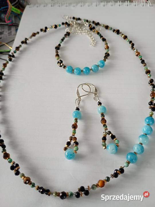 Komplet kamienie naturalne larimar Częstochowa
