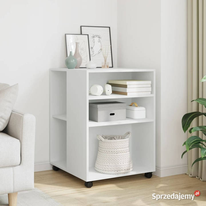 Stolik boczny na kółkach biały 55x60x78 WM853155 Warszawa