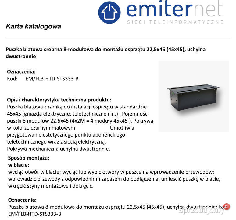 Emiter box blatowy 8M Puszka blatowa Krzeszowice sprzedam
